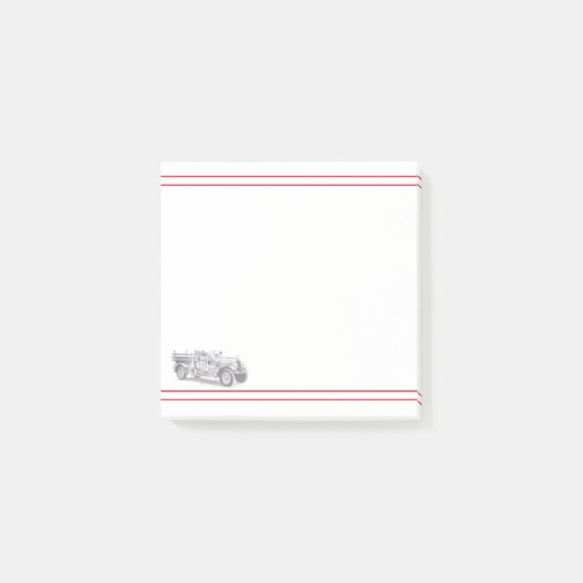 brandweerwagen potlood schetsen brandweertekening post-it® notes (Voorkant)