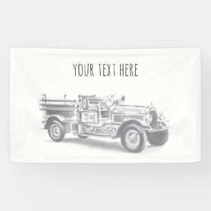 brandweerwagen potlood schetsen brandweertekening spandoek