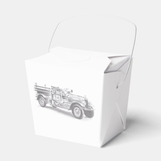  brandweerwagen potloodschets brandweerman tekenen bedankdoosjes (Voorkant Zijde)