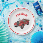 Brandweerwagen upsherin bord (Feest)