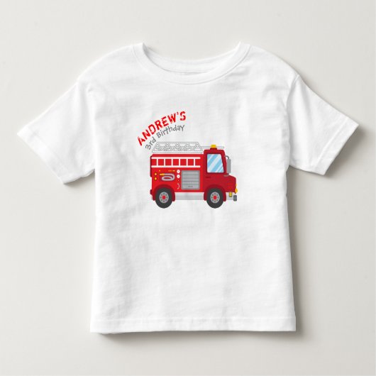 Brandweerwagen Verjaardag T-shirt (Voorkant)