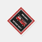 Brandweerwagen Verjaardagsfeestdocument Servet (Hoek)