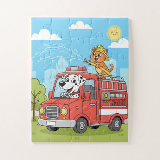 Brandweerwagenpuzzel voor Kinderen Legpuzzel