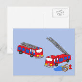Brandweerwagens Briefkaart (Voorkant / Achterkant)