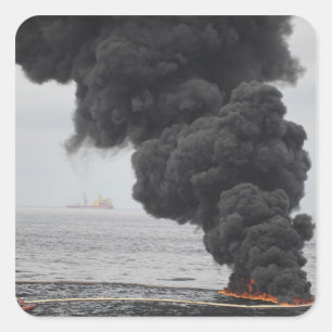 Brandwonden van geconcentreerde kolie vierkante sticker