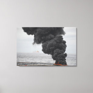 Brandwonden van geconcentreerde olie canvas afdruk