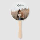 Brandy eenvoudige foto moderne bruiloft programma handwaaier (Voorkant)