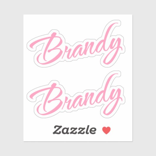 Brandy Nom décoratif en rose x2 Sticker (Feuille)