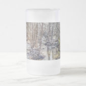 Branson Herfst Creek Winter Snow Painterly Frosted Matglas Bierpul (Center)