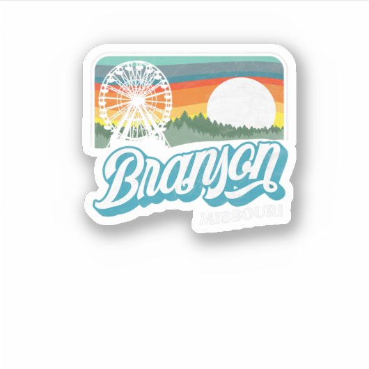 Branson Missouri  80S Style Retro Distresse Sticker (Voorkant)