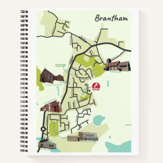 Brantham Map Notitieboek met vierkante gemarkeerde