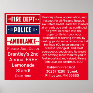 Brantley's Fire Police Ambulance Thunder_Cove Post Poster