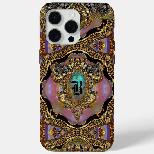 Branwenton Elegant Gothic Monogram VII Case-Mate iPhone Case (Achterkant)