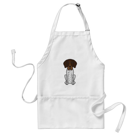Braque Francais Dog Cartoon Standaard Schort (Voorkant)