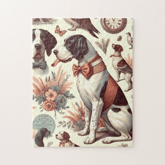 Braque Français hondenillustratie Legpuzzel (Verticaal)