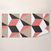 Bras en corail blanc noir géométrique 3D (Serviette de bain)