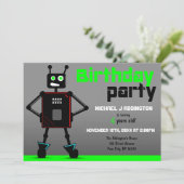 Brash Robot Boys Invitations de fête d'anniversair (Debout devant)