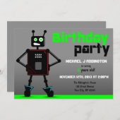 Brash Robot Boys Invitations de fête d'anniversair (Devant / Derrière)