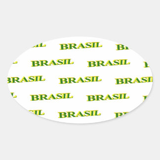 Brasil 3D Ovale Sticker