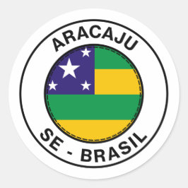 Brasil Aracaju Sergipe SE Bandeira Stamp Ronde Sticker