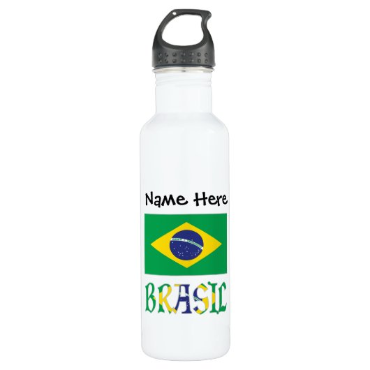 Brasil Bandera Brasil gepersonaliseerd Waterfles (Voorkant)