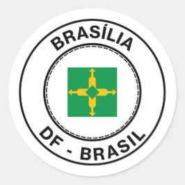 Brasil Brasilia Distrito Federal DF Bandeira Stamp Ronde Sticker