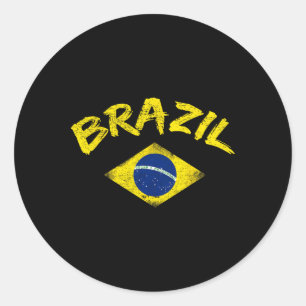 Brasil Braziliaanse Nationale Vlag Voetbalshirt Vo Ronde Sticker