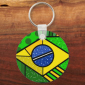 Brasil Braziliaanse vlag Sleutelhanger (Voorkant)