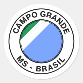 Brasil Campo Grande Mato Grosso do Sul Bandeira Ronde Sticker