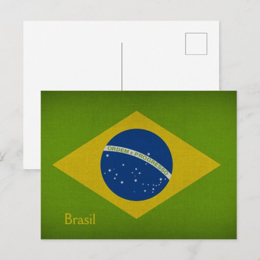 Brasil Flag Briefkaart (Voorkant / Achterkant)