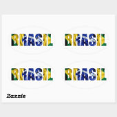 Brasil Flag Ovale Sticker (Vel)