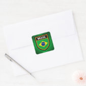 Brasil Flag Vierkante Sticker (Envelop)