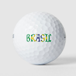 Brasil in het Portugees in vlagkleuren Golfballen