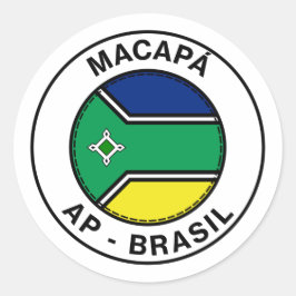Brasil Macapa Amapa Bandeira Stamp Ronde Sticker