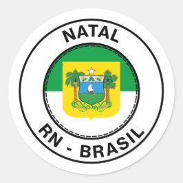 Brasil Natal Rio Grande do Norte RN Bandeira Ronde Sticker