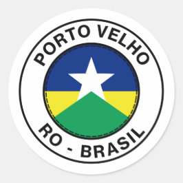 Brasil Porto Velho Rondonia RO Bandeira Stamp Ronde Sticker
