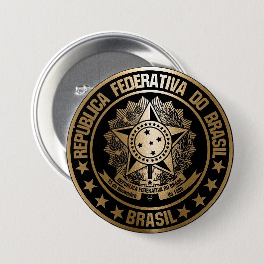 Brasil Ronde Button 7,6 Cm (Voorkant /achterkant)