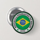 Brasil Round Emblem Ronde Button 5,7 Cm (Voorkant /achterkant)