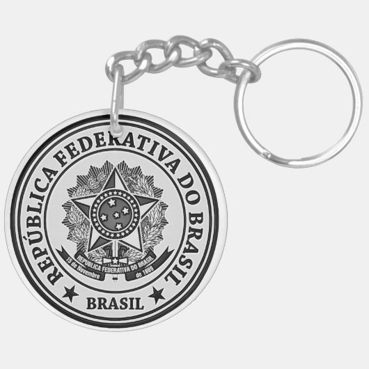 Brasil Round Emblem Sleutelhanger (Achterkant Rechts)