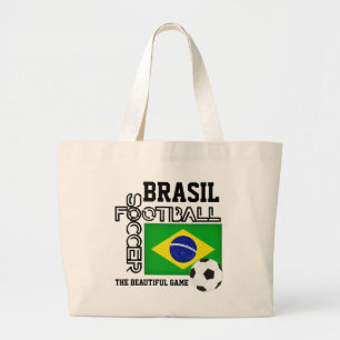 BRASIL Soccer Football Grote Tote Bag