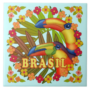 Brasil Toucans keramische tegel Tegeltje