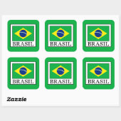 Brasil Vierkante Sticker (Vel)