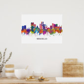 Brasilia Brazil Skyline Poster (Keuken)
