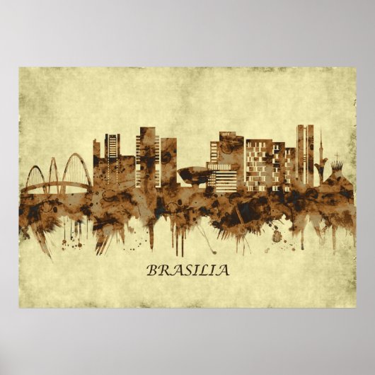 Brasilia Brazilië Cityscape Poster (Voorkant)