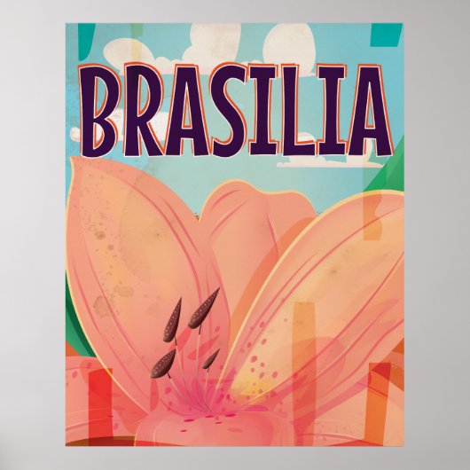 Brasilia Vintage Travel Poster (Voorkant)