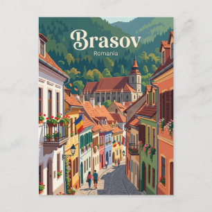 Brașov Oude Stad Steeg Roemenië Briefkaart