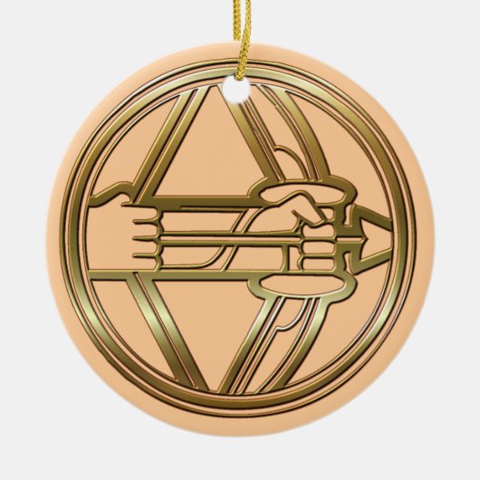 Brass en Copper Sagittarius Keramisch Ornament (Voorkant)