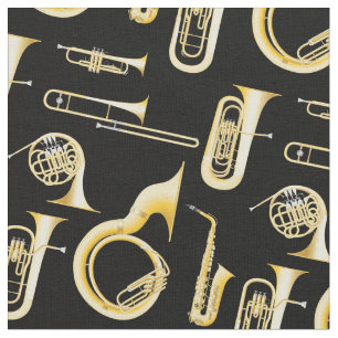 Brass Instruments Band Musician Room Decor Stof