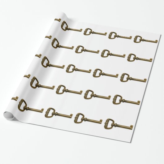 Brass Key Cadeaupapier (Uitgerold)