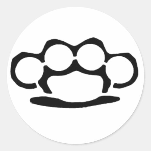 Brass Knuckles Ronde Sticker (Voorkant)